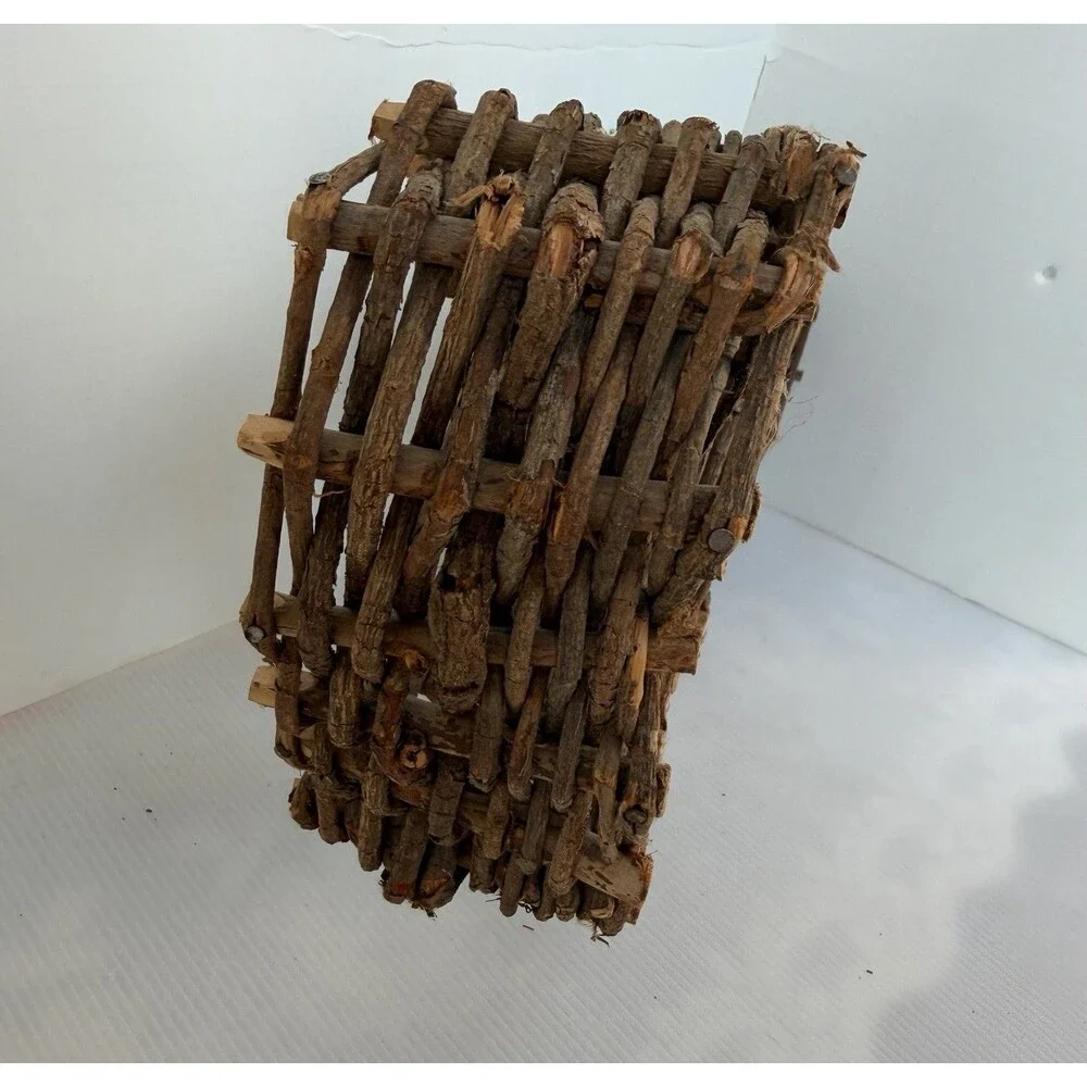 Vintage Grapevine Triple Heart Wall Hanging Basket Wicker Wood Farmhouse Decor